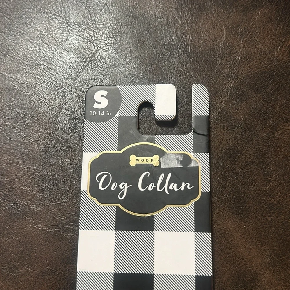 WOOF SILICON COLLAR: BLUE/YELLOW: NEW IN PACKAGE: SIZE SMALL (10-14 in)